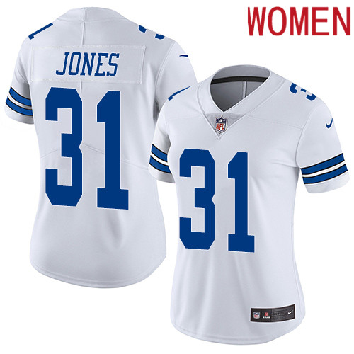 2019 Women Dallas Cowboys #31 Jones white Nike Vapor Untouchable Limited NFL Jersey->women nfl jersey->Women Jersey